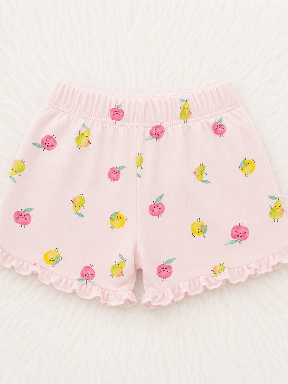 Toddler/Child Pink Fruit-Print Ruffle Shorts
